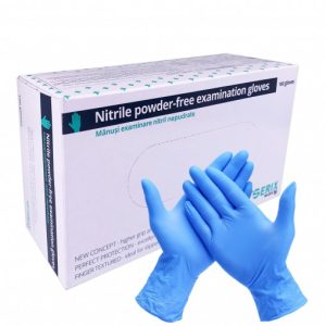 Set 100 Manusi de Examinare Nitril Nepudrate Albastre Serix Navy By TG Medical (XS)