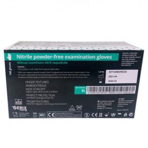 Set 100 Manusi de Examinare Nitril Nepudrate Albastre Serix Navy By TG Medical (XS)